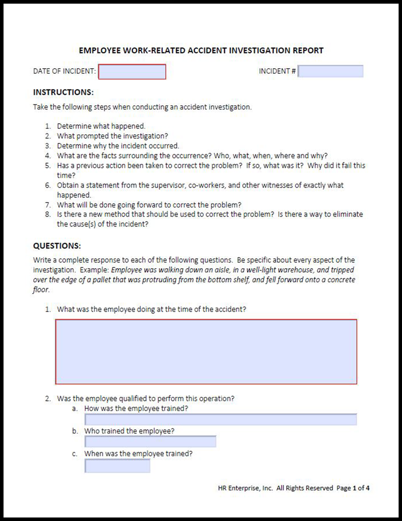 Accident Investigation Form