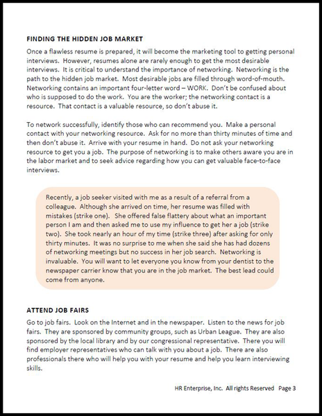 Pamphlet: Finding the Job You Want